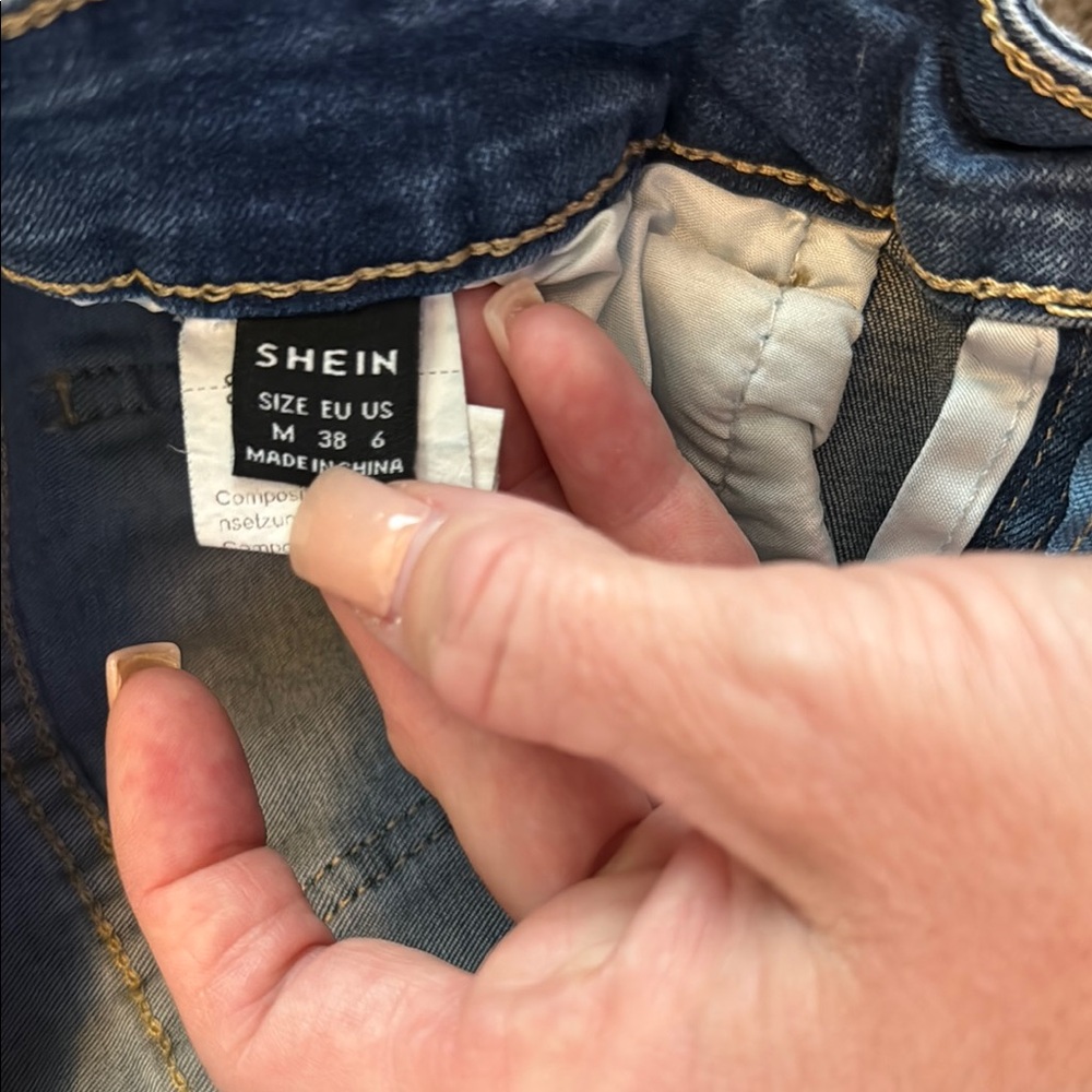 SHEIN Blue Denim Jeans Classic Indigo